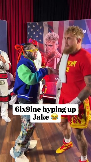 Happy Punch on Instagram: "6ix9ine in Jake Paul’s locker room before the Anthony Joshua fight wearing an ankle monitor 😭 (via @betr)"