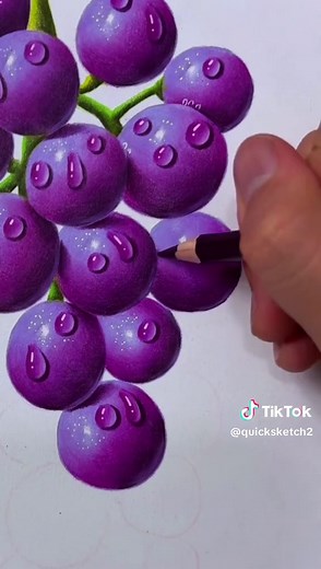 How to Draw Colorful Grapes