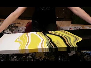 Fluid Painting with DecoArt - 2 Puddle Pour on 36"×12" Canvas