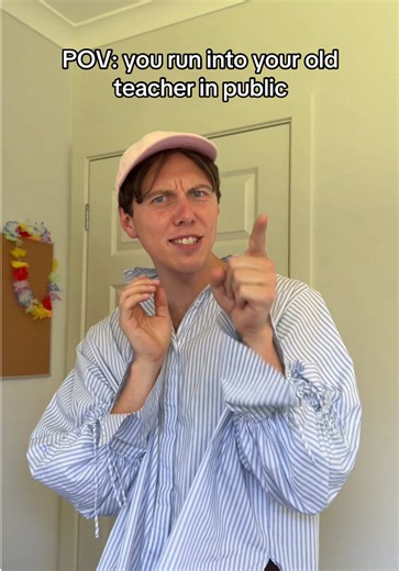 Encountering Your Old Teacher in Public: A Relatable POV