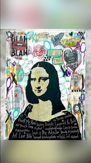 Easy Mona Lisa Pop Art Collage #popart #monalisa #collageart #mixedmediaart #urbanart #popartstyle