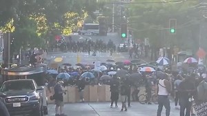 UPDATE: Officers are on bicycles near 10th Avenue & E. Pine Street as protesters chant a message. KIRO 7 will have the latest on Sunday's protest on Capitol Hill at 11 p.m. >> kiro.tv/LiveNews | KIRO 7 News