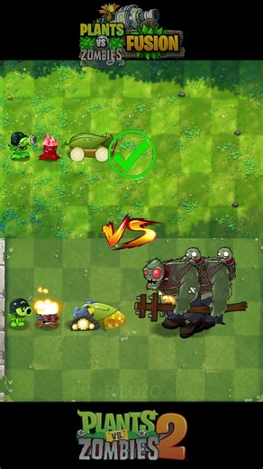 Pvz 2 Vs PvZ 1 Fusion - Cob Cannon Plant Team Vs Giga Gargantuar Zombie #pvz #pvz2 #shorts