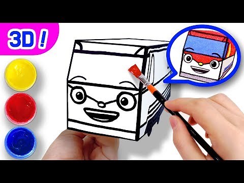 3D Coloring Titipo Titipo l Coloring Tutorial l Tayo Paper Craft l Titipo Titipo