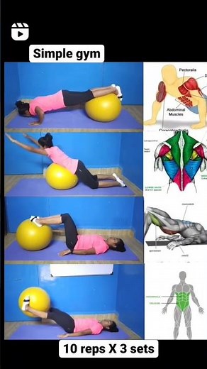 Simple gym ball exercises. #fatloss #fitness #weightloss #workout #home #passion #gym