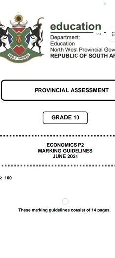 Grade 10 Economics Paper 2 Memorandum June exam #memorandum #fyourpage #exsm #paper2 #northwest