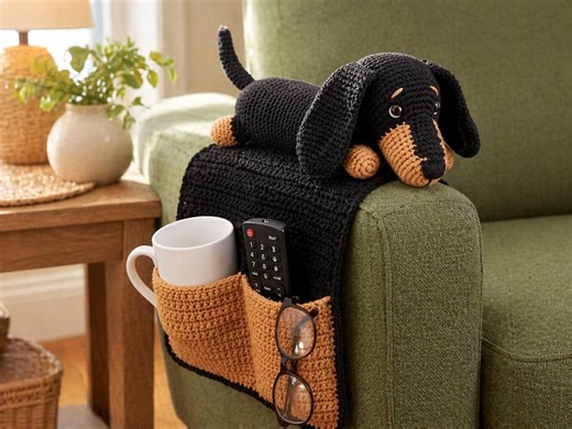 Sofa Arm Organizer Crochet Pattern for Beginners | Dog Storage Caddy | PDF - Etsy