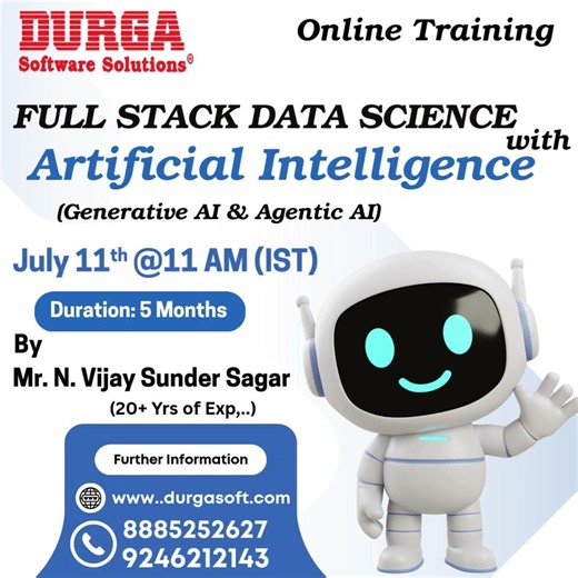 FULL STACK DATA SCIENCE with Artificial Intelligence Online Training @ DURGASOFT #durgasoft #shorts