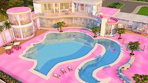 I've built a Barbie themed dream house including a Barbie shaped pool 💗 VIDEO: https://youtu.be/EwMgmwJFRo4 ID: KateEmerald Lot: Barbie Pool Mansion (No CC) #barbie #sims4 | Kate Emerald