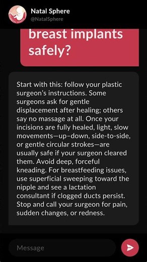How should I massage silicone breast implants safely?