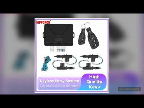 Hippcron 12V Car Remote Control Lock Door Keyless Entry System Locking Kit with 4 Door Lock