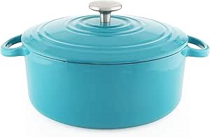 Chantal Enameled Cast Iron Cookware, 5 quart Dutch Oven, Sea Blue