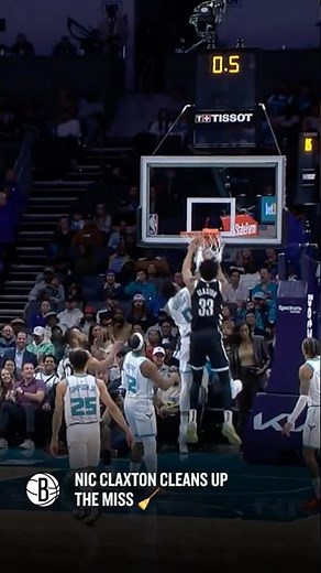 Nic Claxton Cleans Up the Miss with a Powerful Putback Slam! 🔥🏀