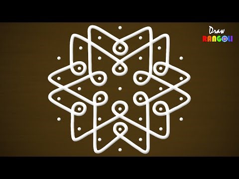 🌟 Easy Way to Draw a 7x4 Dots Interlaced Rangoli | Simple Sikku Kolam Tutorial ✨#DR202