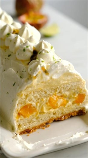 Vegan Exotic Yule Log ✨🥭 Detailed recipe on my YouTube video “Christmas Menu”