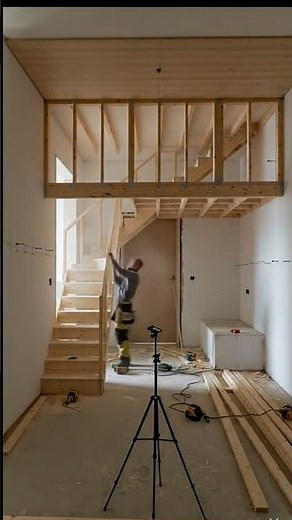 Empty Room to Dream Loft: DIY Mezzanine & LED Staircase Build 🪵✨