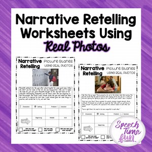 Narrative Retelling Worksheets Using Real Photos