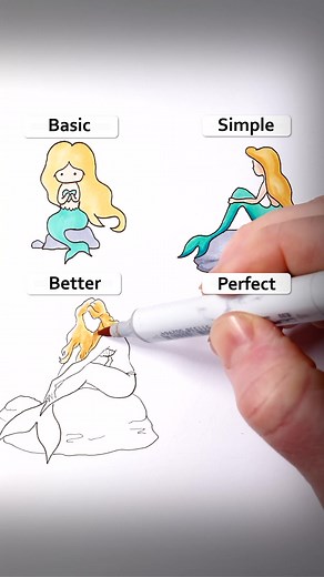 Draw Mermaids! #easy #drawing #art #tutorial #howtodraw #mermaid #sea | drawing