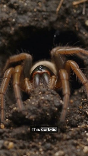 This Spider Builds a Hidden Door in the Ground #WildBuilders #TrapdoorSpider #SpiderBurrow