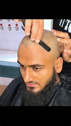 Hard dandruff remove Head shave ASMR relaxing sound..#barber #hair #hairstyle #haircut #asmr