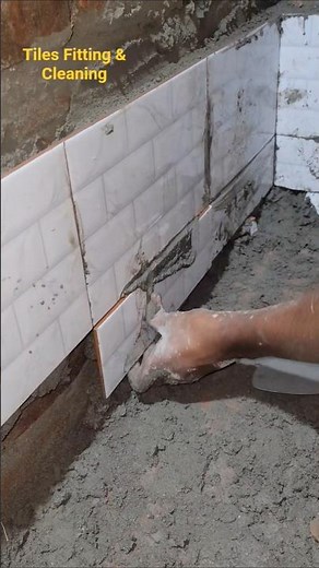 I installed tiles on the lower part of the bathroom wall.#walltiles #videos