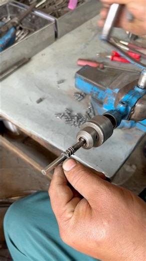 Simple Small Spring Making with Drill Machine | Steel Wire Pressure Spring DIY #shorts