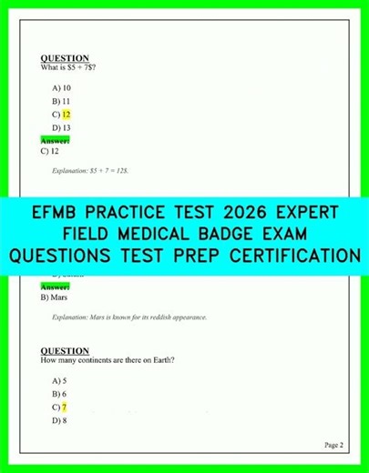 2026 EFMB Written Exam Prep | Expert Field Medical Badge Practice Questions and Answers