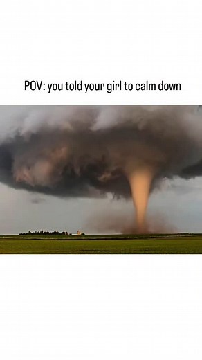 TrendTok Hub on Instagram: "The Instagram reel a video of a tornado that appears to be illuminated with an intense, fiery glow, likely due to lightning or other atmospheric conditions, creating a dramatic and surreal visual effect. This phenomenon, while rare, can occur when lightning strikes within or near a tornado, illuminating the funnel and surrounding debris, as documented in various meteorological studies and eyewitness accounts. - The video's caption, "POV: you told your girl to calm dow