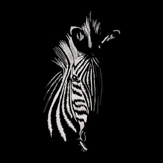White Zebra Machine Embroidery Design – Zebra Animal Pattern (6 Sizes, Instant Download) - Etsy