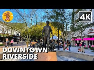 Downtown Riverside Walking Tour | {4k} 🔊 Binaural Sound