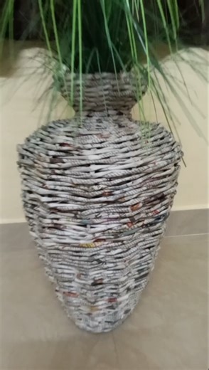 Newspaper flower vase | how to make a paper vase | newspaper craft #shortvideo #diy #shorts #short