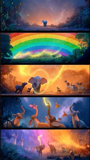 Magical Rainbow World 🌈 Elephant & Animal Friends | 3D Kids Animation
