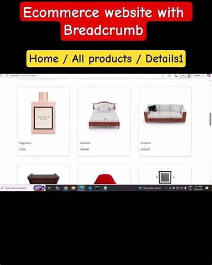 React JS Ecommerce Website with Breadcrumb #shorts #ecommerce #website #ytshorts