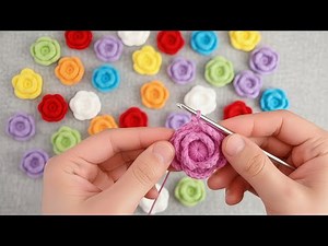 Easy One-Piece Crochet Rose | No Sewing, No Rolling, Perfect for Beginners