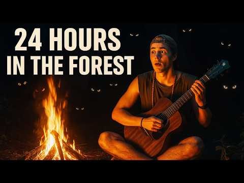 24 HOURS IN ENIGMATIC FOREST WITH WOLVES !!!