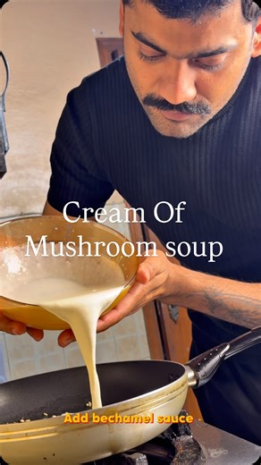 Chef Bilal Aziz | Cream of mushroom 🍄‍🟫 soup #masterchef Recipe: Bechamel sauce: Butter :50gm White flour :50gm Water: 300Ml Sauté Chopped mushrooms Add... | Instagram