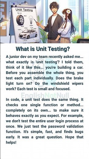 What is Unit Testing? | Explained in 60 Seconds for Developers | EnglishNotNull