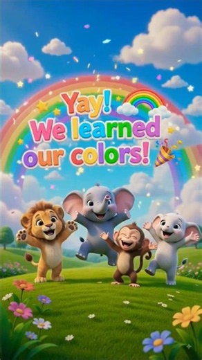 🌈 Can your little one name all these colors? 🐘🐼🐰✨