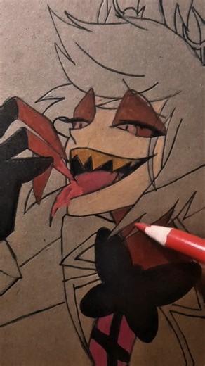 Easy Drawing Alastor Insane - Hazbin Hotel 😈 #shorts #alastor #hazbinhotel