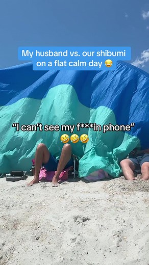 The ANGER that the shibumi causes @KMPH when there’s no wind at the beach 😂😂 Here’s what @shibumishade life is like on one of the calmest beach days… ever 😅 this is rare that we have no wind!!!! It’s our favorite beach shade by far!!! #shibumi #shibumishade #wrightsvillebeachnc #wrightsvillebeach #husbandhumor #beachday #wilmingtonrealtor #wilmingtonnc
