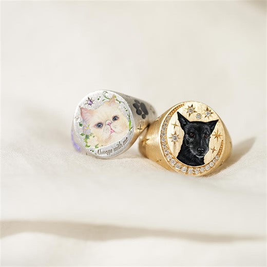 Custom Pet Memorial Ring, Pet Enamel Ring, Pet Keepsake, Handmade Jewelry, Cat Memorial, Dog Gift, Birthday Gift - Etsy