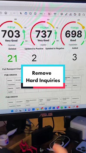 Remove hard inquiries #creditscore #creditrepairtips #inquiry #creditcard