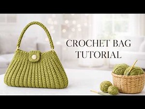 Elegant Crochet Bag Tutorial 💚 | Easy Handmade Top Handle Bag (Step-by-Step)