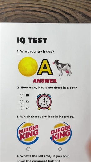 IQ TEST #iqtest #quiz #exam | burger king
