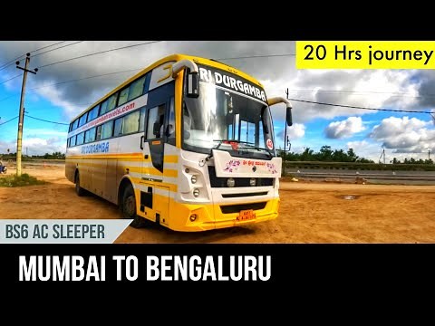 LATEST SRI DURGAMBA AC SLEEPER BUS JOURNEY | MUMBAI to BENGALURU | 20 HOURS JOURNEY😮