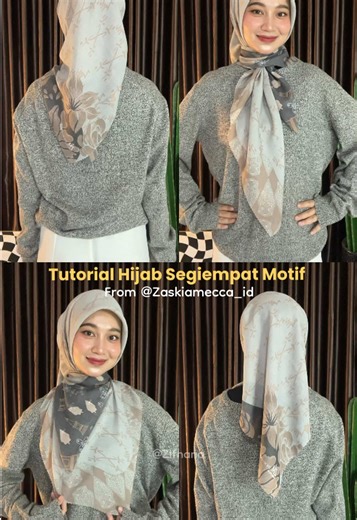 Tutorial Hijab Segi Empat Motif Turki