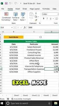 🌙 Create Dark Mode In Excel Sheet Instantly | Transform Your Excel Look!