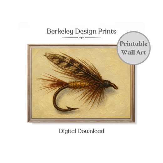 Printable Vintage Fly Fishing Lure Art Print Fishermen Gift Lake House Man Cave Rustic Cabin Outdoorsman Art Digital Download - Etsy