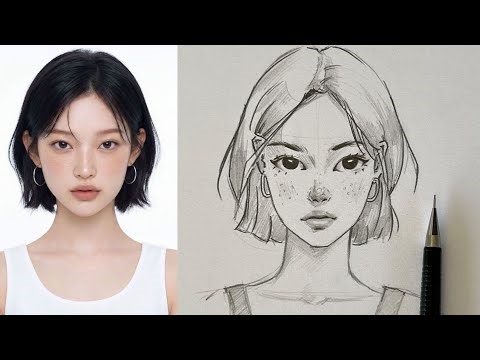 How to sketch a girl’s face from reference