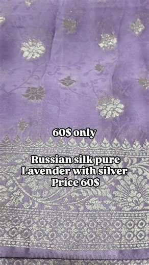 Saadhya Fashions | Russian silk with self embossed work and silver border Lavender tone saree #usasarees #dallastexas #reelviral #deals #desidallas | Instagram